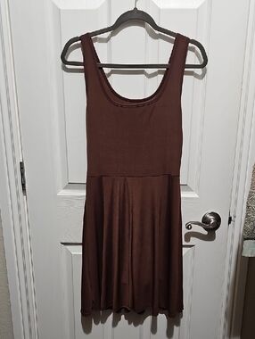 Everyday Scoop-Neck Jumpsuit Romper in Chocolate Brown
